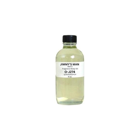 Jimmy's Man For Men Aroma Inspired Fragrance Body Oil 4 oz Glass Bottle - Picture 1 of 5